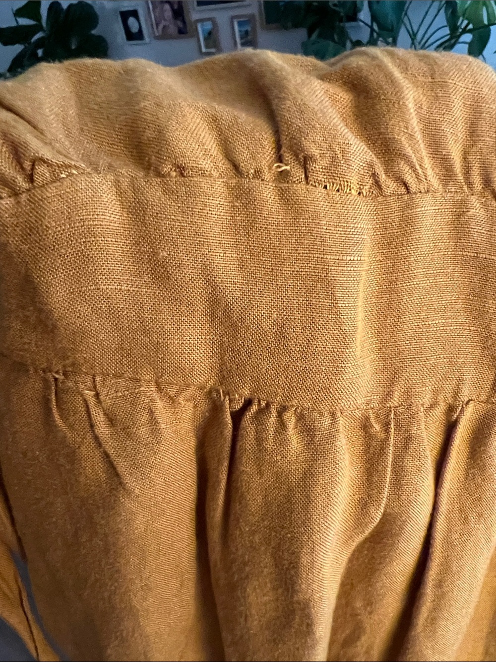 Zara Mustard Yellow Sleeveless Linen-Feel Dress - Picture 6 of 6